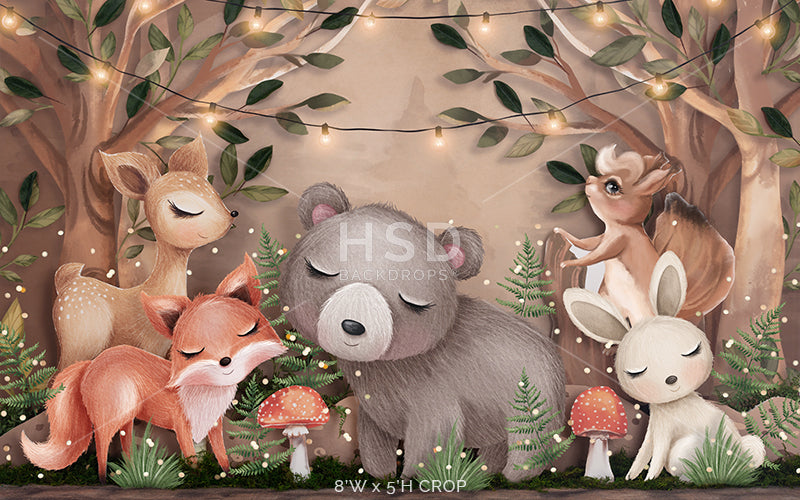 Forest Woodland Theme Backdrop With Animals Birthday Party Backdrop forest-woodland-theme-backdrop-with-animals-birthday-party-backdrop