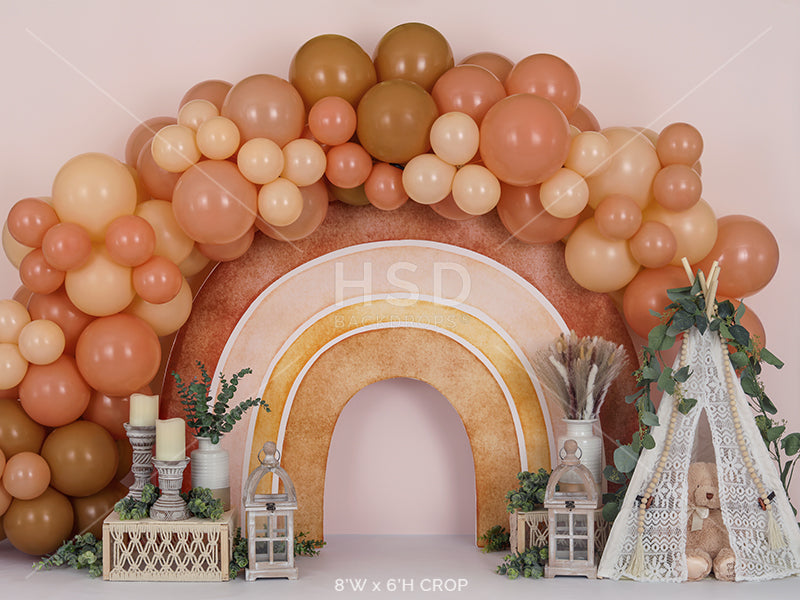 Boho Rainbow Balloon - HSD Photography Backdrops 