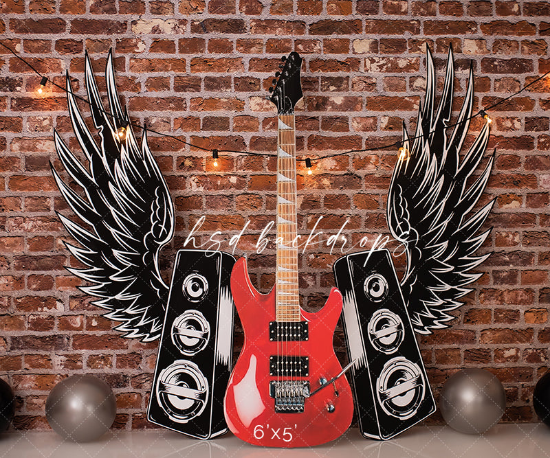 Rock N Roll Backdrop for Cake Smash and Birthday Photography 