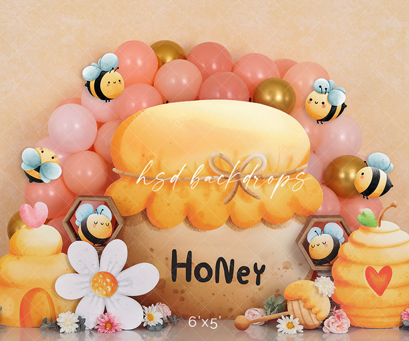Honey Bee Themed Photo Backdrop for Cake Smash & Summer Mini Sessions
