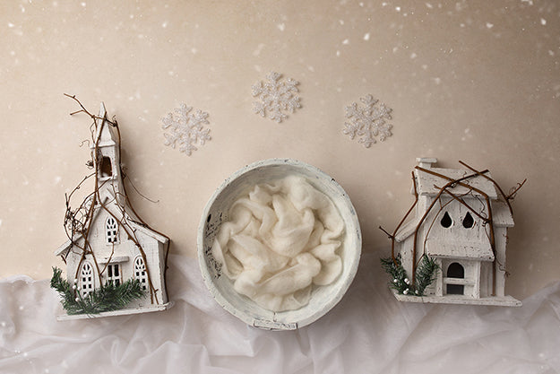 Winter Village White | White Christmas Coll. | Digital - HSD Photography Backdrops 