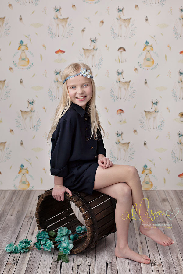 Spring Photography Backdrop | Woodland Animals - HSD Photography Backdrops 